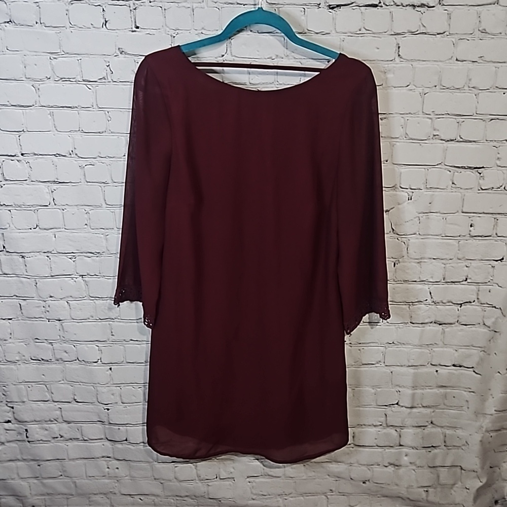 Sheer overlay sheath dress